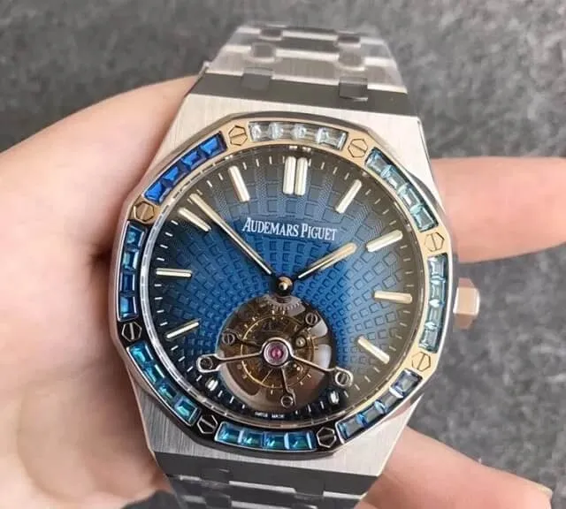 Audemars Piguet Royal Oak Tourbillon 26521PT.YY.1220PT.01 R8 Factory 1:1 Best Edition Replica Watch Blue Dial